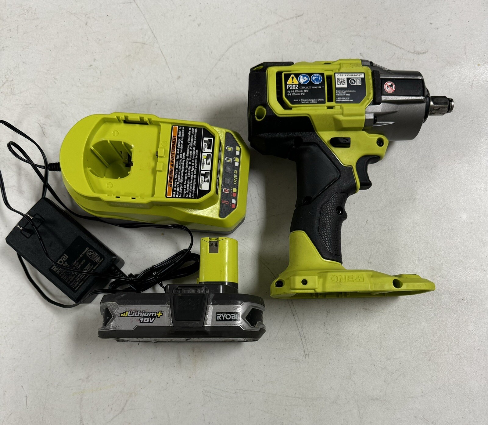 Ryobi P262 ONE+ HP Brushless Impact Wrench W/ Battery and Charger 33287178230 eBay