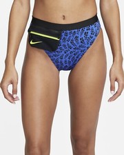 NIKE Women  s Party Dots Blue High Waist Bikini Swim Bottom MEDIUM NWT
