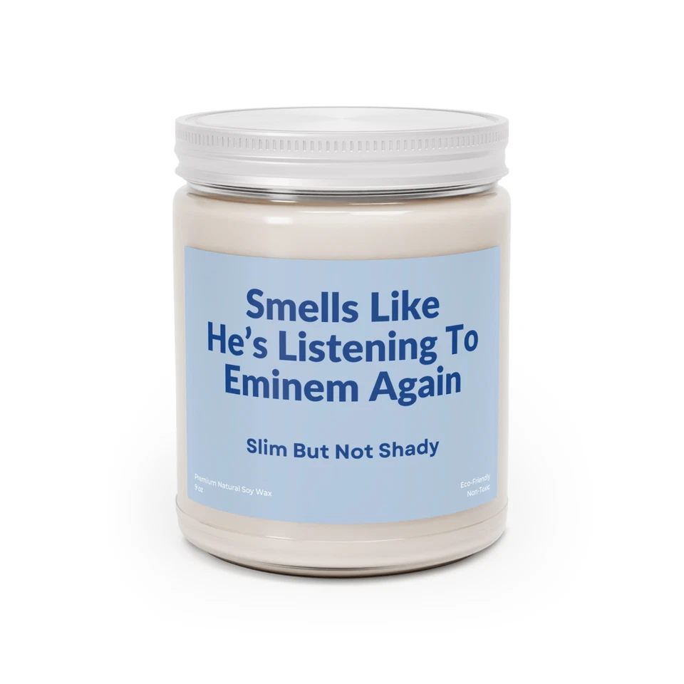 Vela natural premium personalizável Eminem 9 oz música rap rap rap decoração de sala de fãs - Imagem 4 de 4
