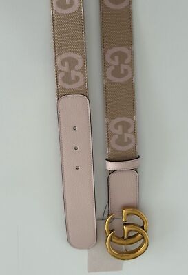 Gucci Women\'s GG Marmont Wide Belt in Pink Canvas/Leather 95/38 Italy 400593 NWT Gucci Women main image 2