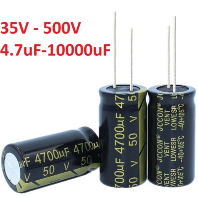 35-500V Low ESR Radial Capacitor 4.7uF-10mF High Temp 105°C
