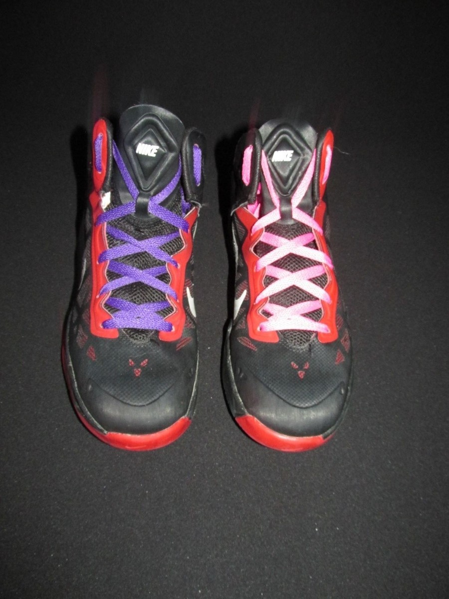 Nike Zoom Hyperchaos Men\'s Size 8.5 Basketball Sneakers Mid 536841-001 Black Red Nike Zoom Hyper Chaos Black Red 536841-001 Basketball Shoes  main image 3