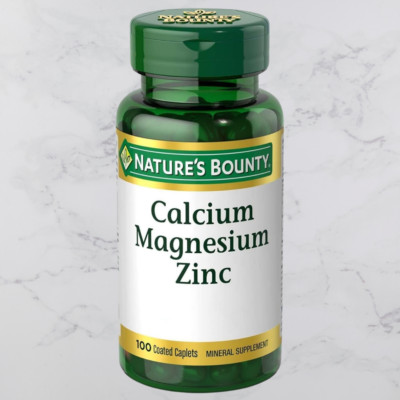 Calcium Magnesium Zinc + Vitamin D-3 - 100 Caplets, Bone Muscle Immune Support
