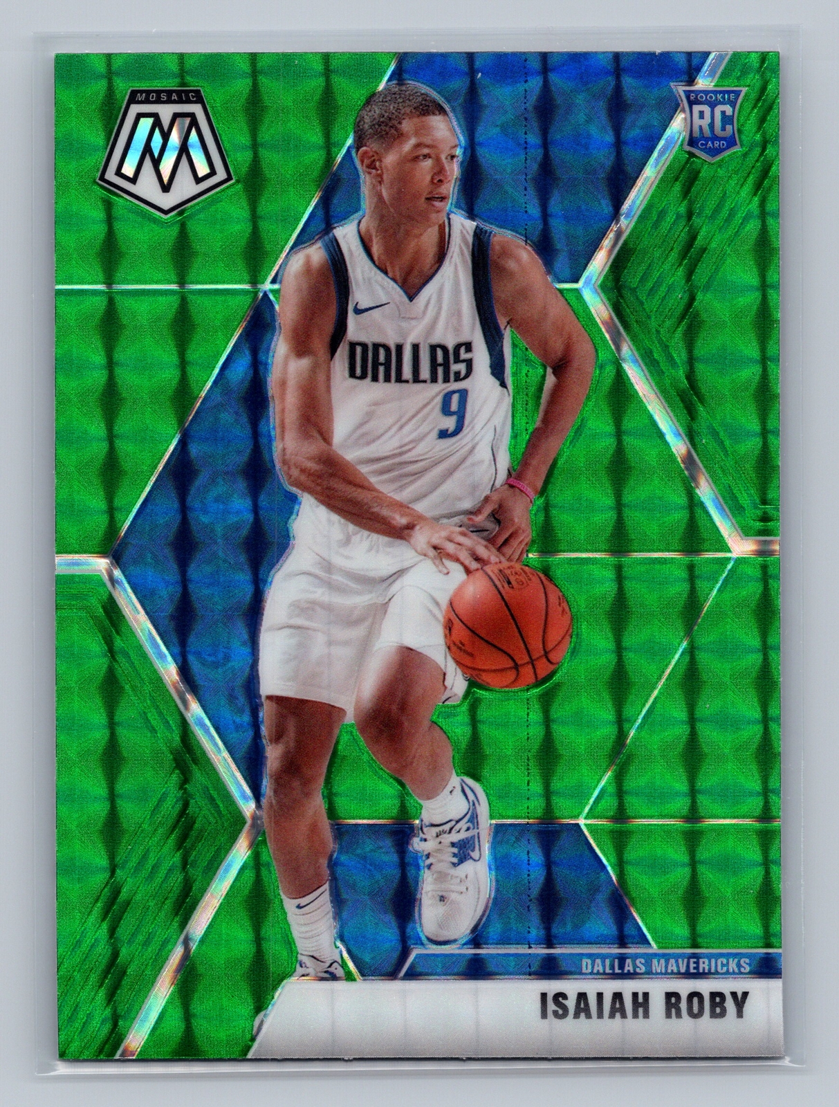 2019-20 Panini Mosaic #232 Isaiah Roby Green Prizm