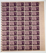 Scott 946 - 1947 Joseph Pulitzer Full Sheet of 50 US 3¢ Stamps MHN