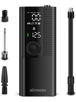 Airmoto Tire Inflator Portable Air Compressor - Pump for Car Tires 1-Pack 