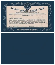 SKIPPY MYSTIC CIRCLE CLUB MEMBERSHIP CARD - VINTAGE REPRINT