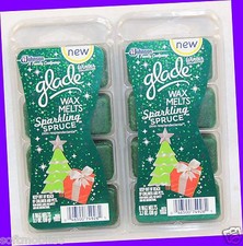 16 Tarts Glade SPARKLING SPRUCE Wax Tart Melts Winter Collection 2 Boxes