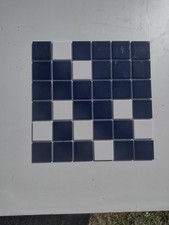 Mosaic Tile Blue And White Pattern Glossy