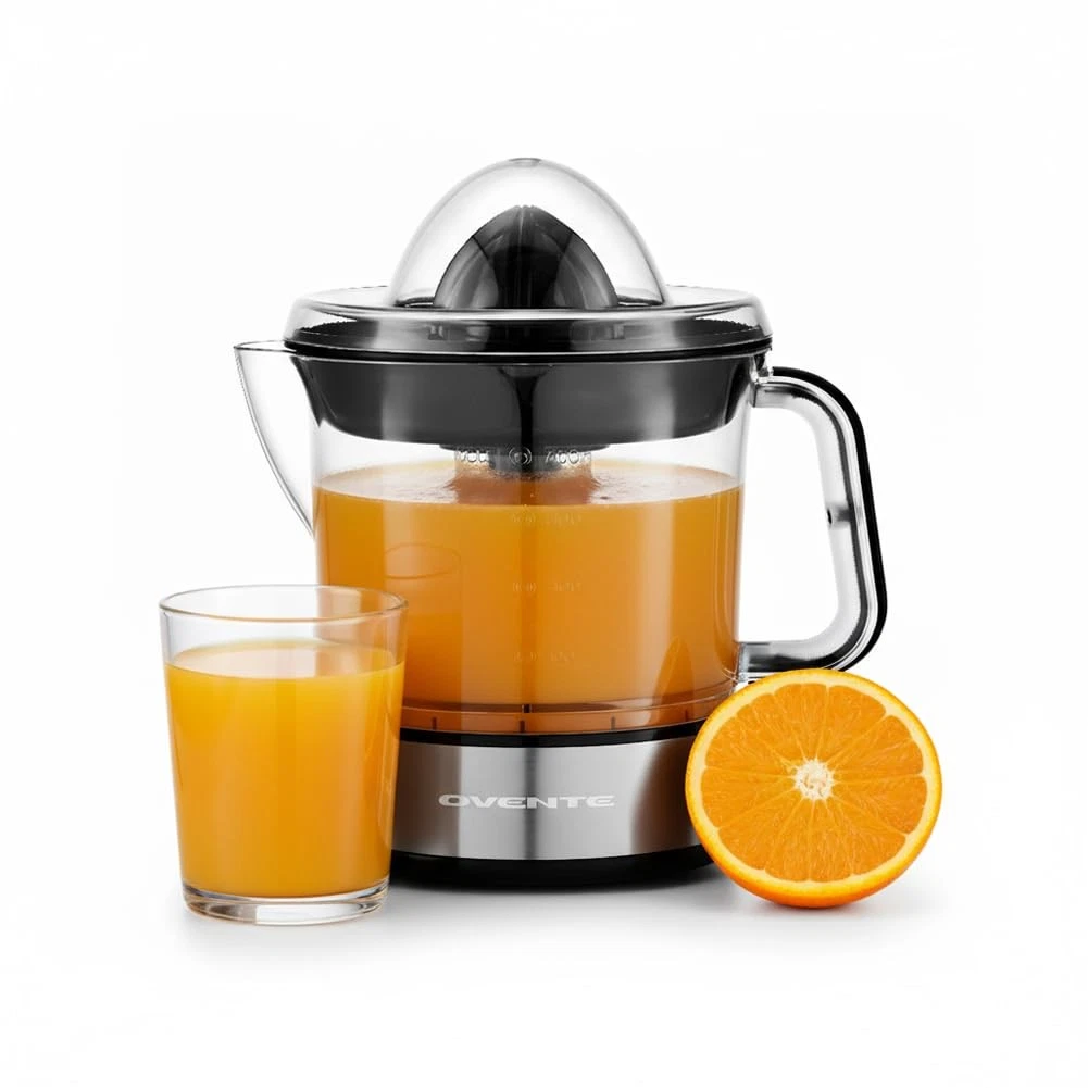 OVENTE Electric Citrus Juicer Machine with 2 Cones for Big and Small Fruit, Pres