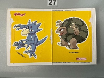 Entoron Geowaz Gelb 41 Pokemon Kellogs Sticker 2000 Pokémon