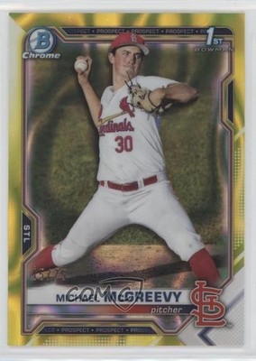 2021 Bowman Draft Chrome Yellow Lava Refractor 45/75 Michael McGreevy 0i87
