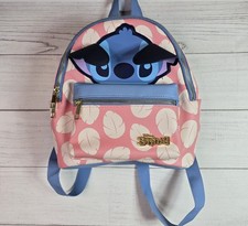Disney Stitch Face Leaves Pink Blue Mini Backpack