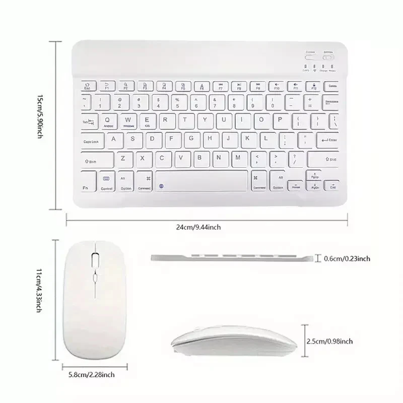 Kabellose Mini Bluetooth Tastatur mit Maus im SET Englisch Layout QWERTY - Bild 4 von 4