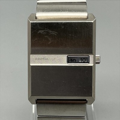 Breda Mens Watch 26mm Jump Hour Dial Stainless 8-230209-1 New Battery 8.25''