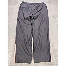VTG Nike Windbreaker Track Pants Men XL Black Gray Zip Ankle Drawstring - Read