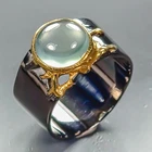 Gemstone Natural Prehnite Ring 925 Sterling Silver Size 8 /R465310