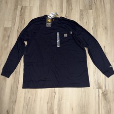 Carhartt L88726 Men's Navy Flame Resistant Force Cotton LS Work T-Shirt Size 2XL