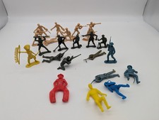 Vintage Plastic Soldier Indians Cowboy Army Men Lot