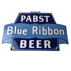 Vintage Pabst Beer Sign - Adult Beverage Blue Ribbon Gas Station Porcelain Sign
