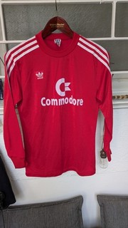 FC Bayern Munich Jersey 80s Adidas Commodore Long Sleeve Size 3/4 (S) West Germany