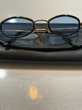 Vintage Versace Blue lens Metal Glasses with medusa Excellent Made In Italy