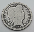1907 Barber Silver Quarter No Mint Mark Philadelphia 90% Silver 25C US Coin