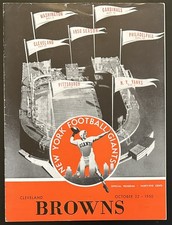 1950 New York Giants vs Cleveland Browns Program-Otto Graham Marion Motley