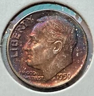 1959 Roosevelt Dime 90% Silver W/ Toning