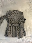 Moon Collection Women’s Gray/Black Bird Print Lined Button Pea Coat M — photo 6