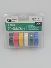 6 Pack - Commercial Electric Multi Colored Vinyl Electrical Tape 20 ft Per Roll