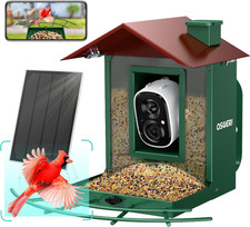 Bird Feeder with Camera, Camera Bird Feeder for Outside, Solar-Powered, Smart AI
