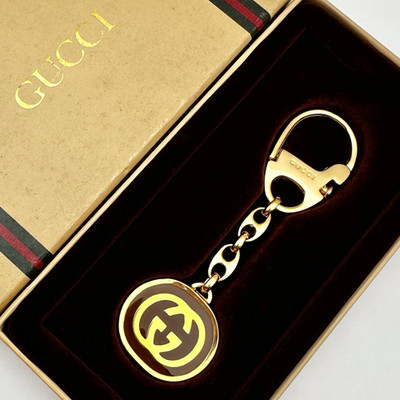 GUCCI Schlüsselanhänger Marina Kette Interlocking GG Double G Gold Logo Tasch...