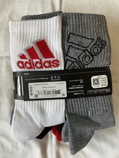6 YOUTH BOYS Adidas CLIMACOOL CUSHIONED CREW SOCKS L 5Y-7Y MULTICOLOR NEW