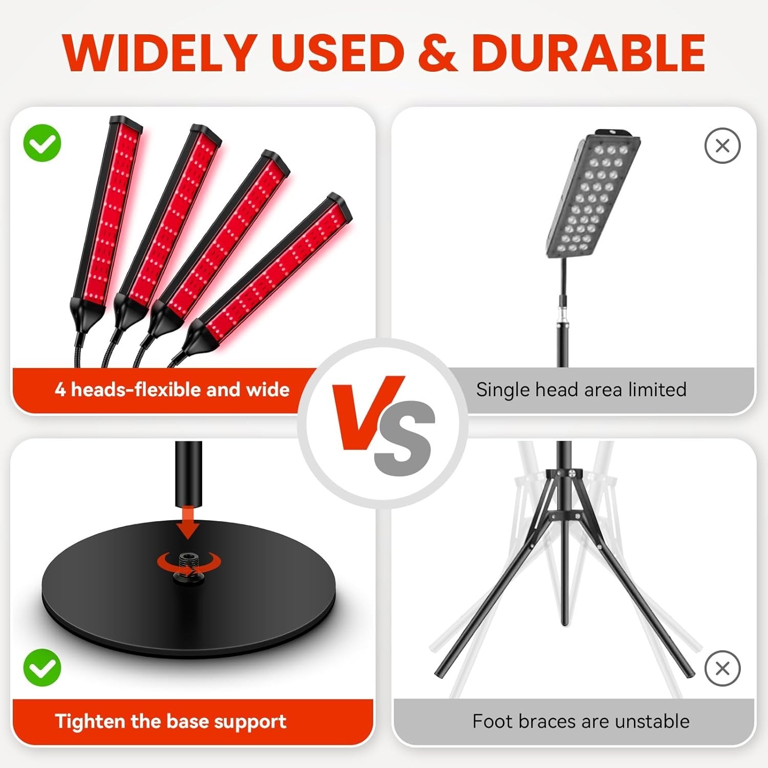 ✅ Viconor Red Light Therapy Lamp,4 Head Infrared Light Therapy for Body Device ✅