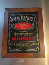Vtg Jack Daniels Whiskey Bar Mirror Foil Sign...
