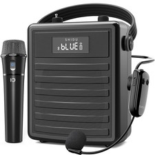 40W Voice Amplifier with Wireless Microphone, Portable PA System with Wireles...