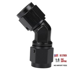 Female to Female 45 Degree Swivel Coupler 6AN Black - 45 Degree Low Profile