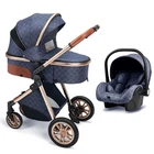 3 in 1 Luxury Baby Stroller Travel Pram High Landscape Pushchair Newborn NEW