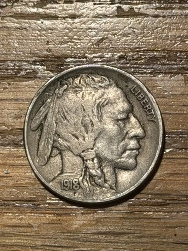 1918 Buffalo Nickel Extremely Fine XF++!  Dirty.  Full Horn!