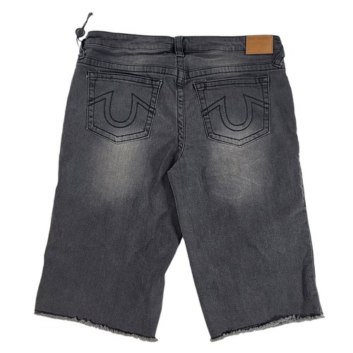 True Religion Geno Jean Shorts Boys 20 Black Relaxed Slim Street Wear Cut Off - Picture 2 of 14