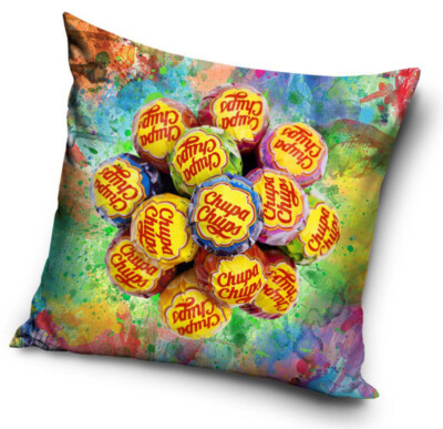 Chupa Chups Motiv Sofakissen 40x40 cm Kissen Deko Kinder Zierkissen Lolli Lutsch