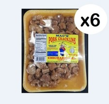 Mac's pork cracklins/chicharrones caseros fried out pork fat with skin SIX packs