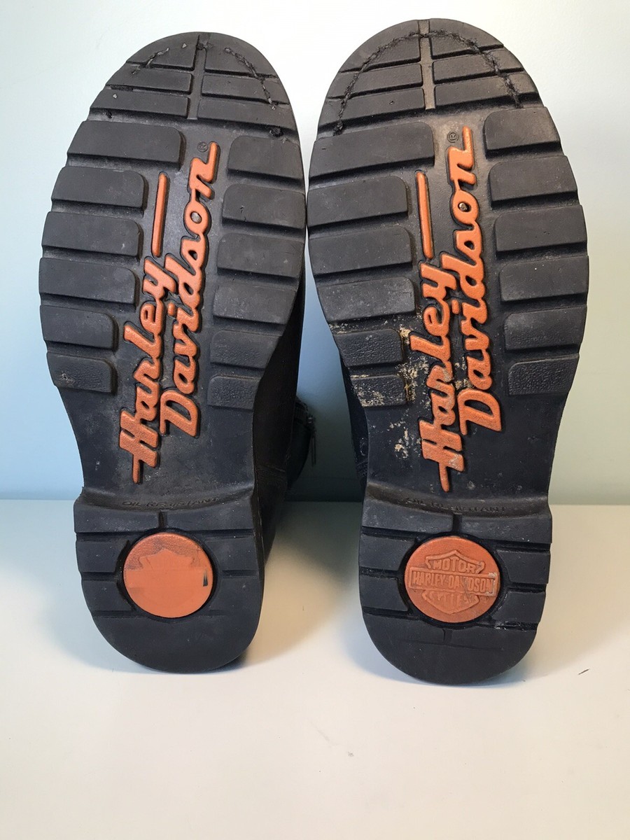 Harley Davidson Men Black Dual Zip Leather BOOTS Size 8 1/2