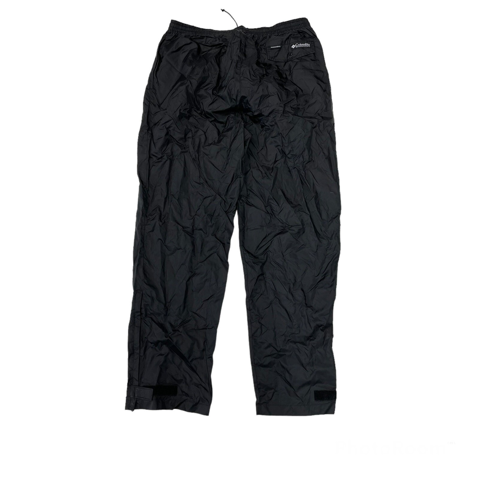 Columbia Mens Black Packable Rain Pants Size XL Gem