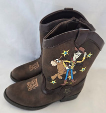 Disney Pixar Toy Story 4 Woody Brown Zip Boots Cowboy Western Boy Toddler 11 NEW