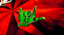 I LOVE YOU COPPER FOIL LEADED GLASS  AMERICAN SIGN LANGUAGE GESTURE