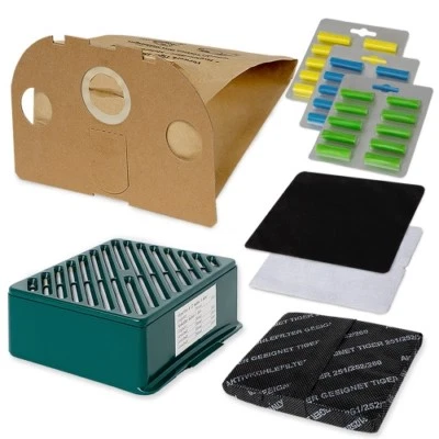 PRIMEBAG 68 tlg Sparset passend für Vorwerk Tiger 251 252 30 Filtertüten Filter Duft