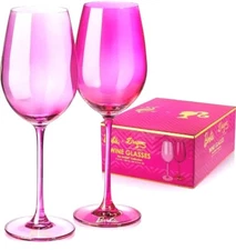 New! Barbie Dreamhouse Long Stem Wine Glasses Set of 2 Glassware Dragon Collab