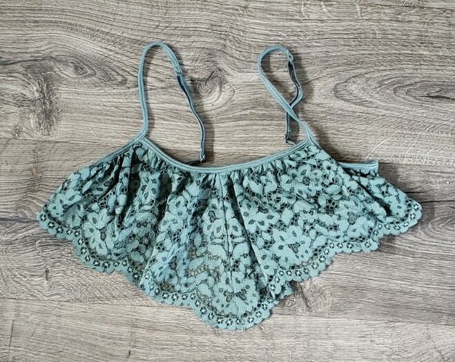 Victoria Secret Boho Green Lace Bralette Size Medium-image